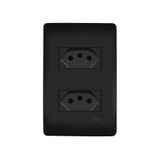 Tomada Dupla Fame Habitat Black 2p+t 20a Com Placa 4x2 Preta