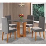 Conjunto Sala De Jantar Chiara Mesa Quadrada Com 4 Cadeiras Vênus