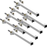 08 Suportes Refletor Base Reta Braço 50 Cm 8 Cjts - Branco