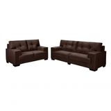 Sofá Julia Conjunto 2 E 3 Lugares Império Estofados Suede Marrom 379