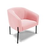 Poltrona Pé De Ferro Preto Sala De Estar Stella Suede D03 - D&#39;rossi Cor Rosa Bebê