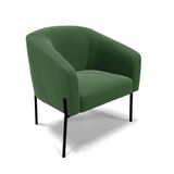 Poltrona Pé De Ferro Preto Sala De Estar Stella Suede D03 - D&#39;rossi Cor Verde