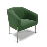 Poltrona Pé De Ferro Dourado Sala De Estar Stella Suede Verde D03 - D&#39;rossi