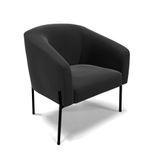 Poltrona Pé De Ferro Preto Sala De Estar Stella Suede D03 - D&#39;rossi Cor Preto