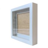 Moldura Caixa Alta 30x30cm Branco Com Paspatur E Vidro