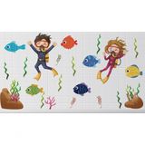 Adesivo Infantil Para Box De Banheiro E Para Parede Mergulho