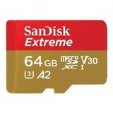 Cartao De Memoria Sandisk Extreme 64gb Micro Sd Action Cam C/ Adaptador - Sdsqxah-064g-gn6aa