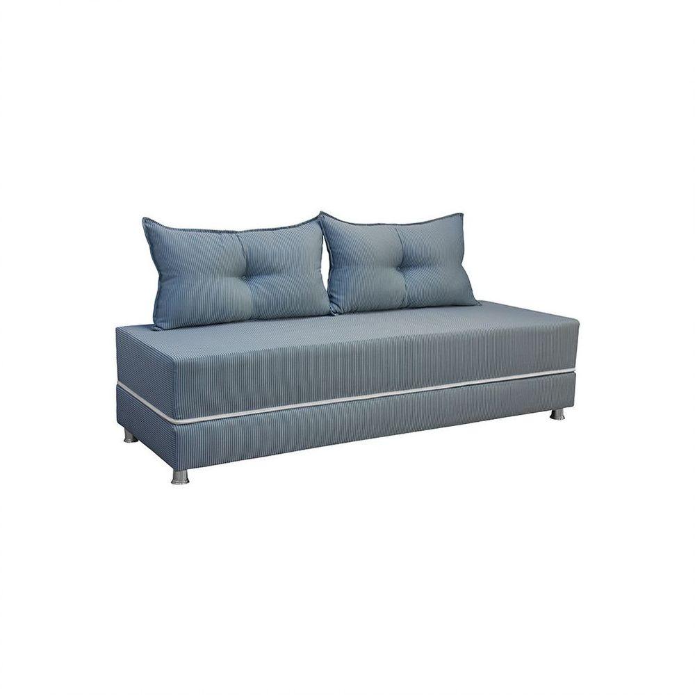 Sofá Camabicama Multiuso 2 Lugares Com Tecido Suede 65x178cm Simbal Azul