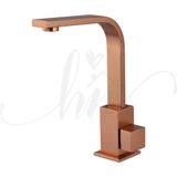 Torneira De Pia Para Banheiro Slim Quadrada Rose Móvel Baixa