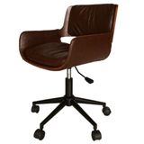 Cadeira Giratória Marbella Rivatti Madeira Multilaminada Em Poliuretano Marrom Mocha Base Rodizio