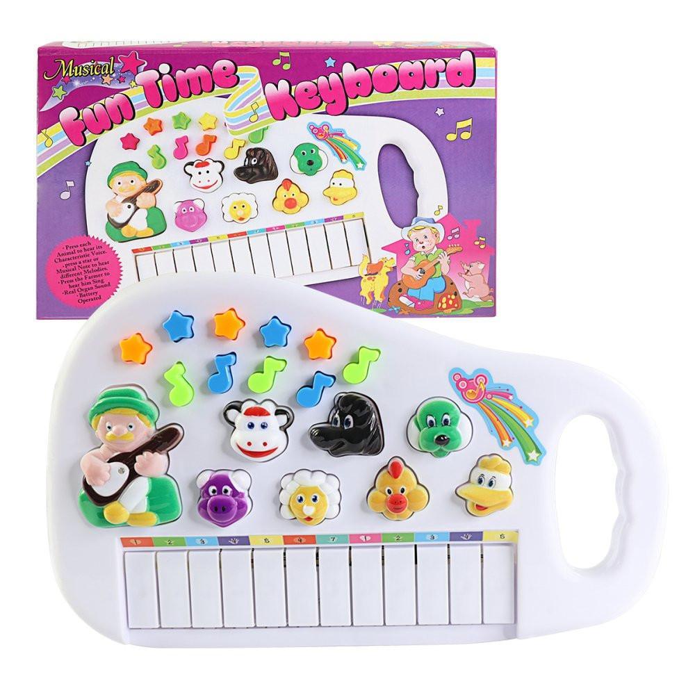 Brinquedo Infantil Teclado Musical Sons Fazendinha Diversão