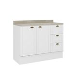 Balcão Milla Mdf 2 Portas 3 Gavetas Branco 120cm Carraro