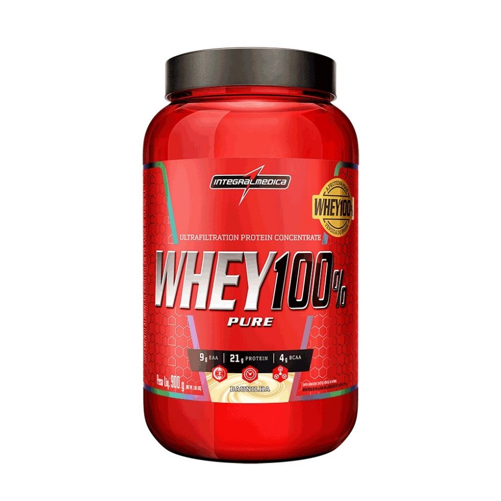 Whey 100% Pure Pote (900g) - Integralmédica Chocolate Maltado