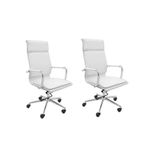 Office Valencia Pu Branco Alta Rivatti Kit 2 Unidades
