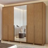 Guarda-roupa 6 Portas 6 Gavetas 100% Mdf Imperatore Com Espelho E Com Pés