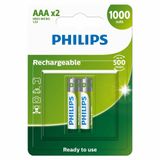 Pilha Recarregavel Philips Aaa 1000mah Palito R03b2rtu10 C/2