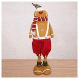 Decoração Boneco Natal Biscoito Ginger Perna Ajustável 75cm