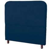 Cabeceira Casal King Size Estofada Para Cama Box Lizza Veludo Cor Azul Marinho