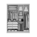 Guarda Roupa Solteiro Moderni 100% Mdf 4 Portas 3 Gavetas Cumaru