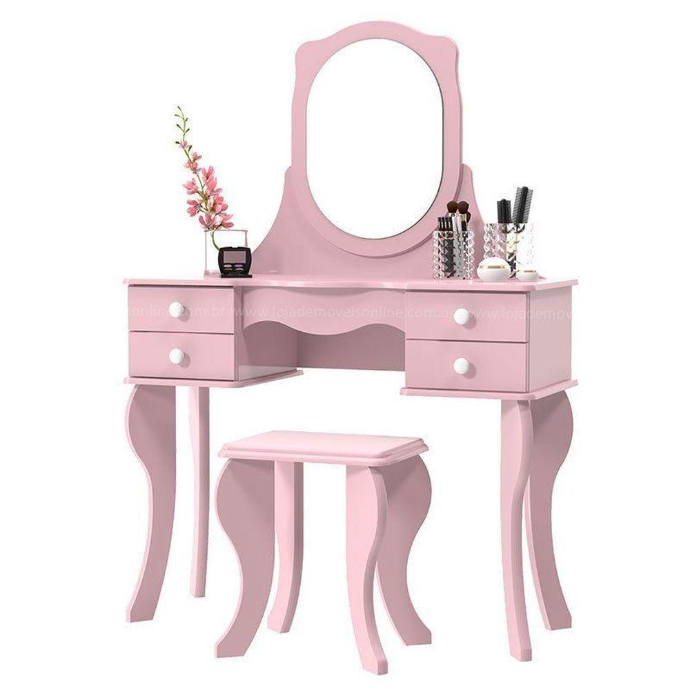 Penteadeira Com 4 Gavetas Com Banco Princesa Rosa é boa?