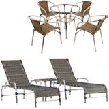 4 Cadeiras E Mesa Floripa Com 2 Espreguiçadeiras Catar Capuccino