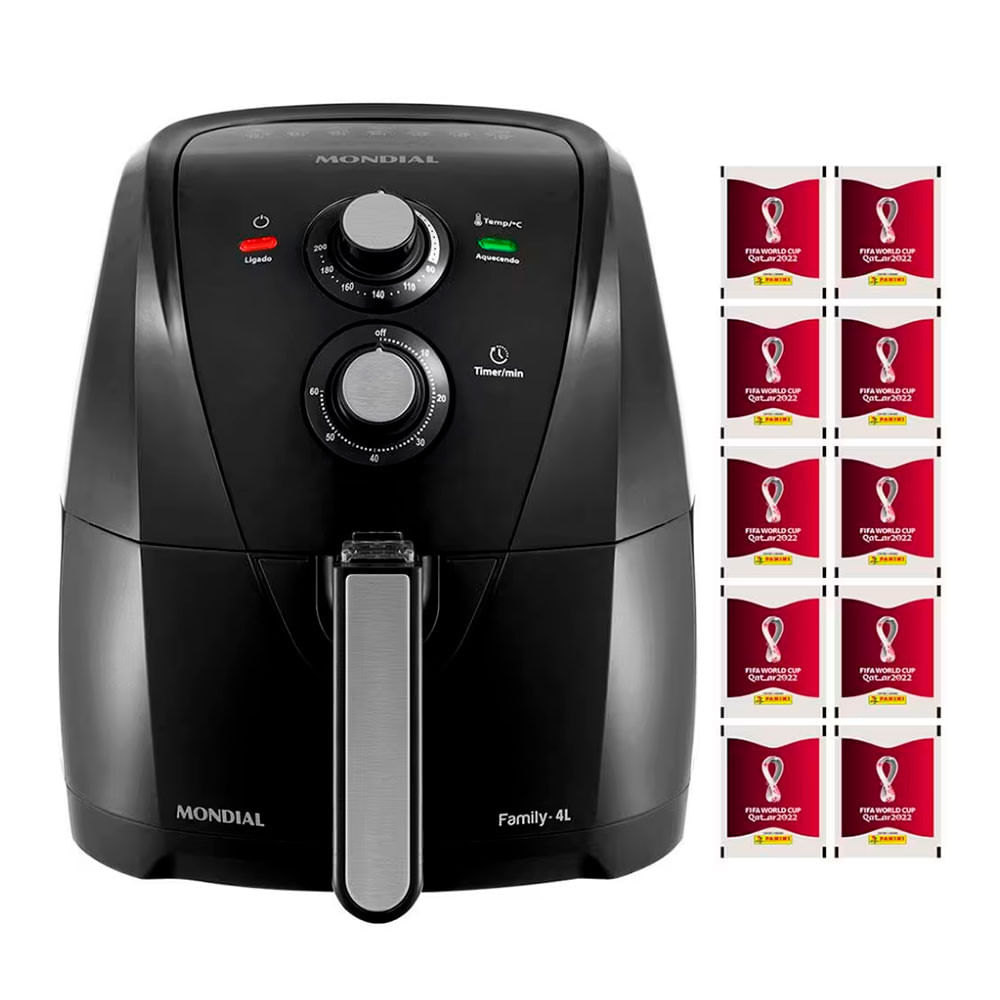 Fritadeira Elétrica Air Fryer Mondial Family Afn40fb 4l + Figurinha Da Copa Do Mundo Qatar 2022