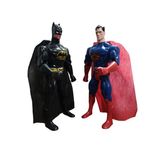 Kit Bonecos Batman Vs Super Homem Articulado Grande +/- 29