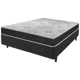 Cama Box Viúva Preto + Colchão San Francisco Espuma 128cm