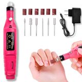 Lixa Elétrica Portátil Rosa 110/220v Para Unhas Naturais