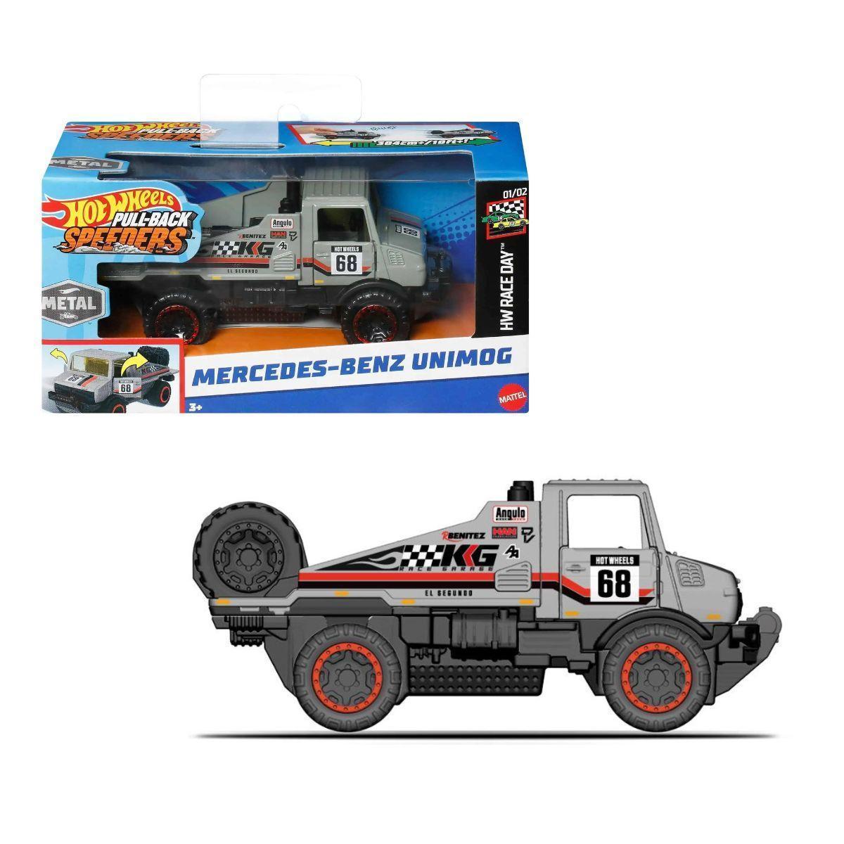 Carrinho Hotwheels Pull-back Speeders Mercedes-benz Unimog