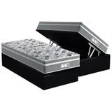 Cama Box Baú Solteiro: Colchão Molas Ensacadas Probel Prodormir Evolution + Base Crc Suede Black