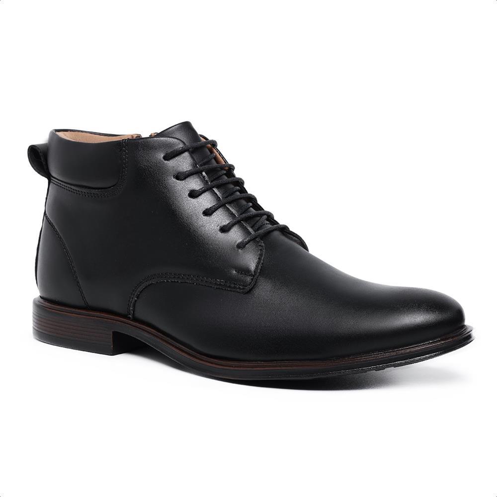 Sapato Social Masculino Cano Alto Cadarço Elegante Moderno Preto 38