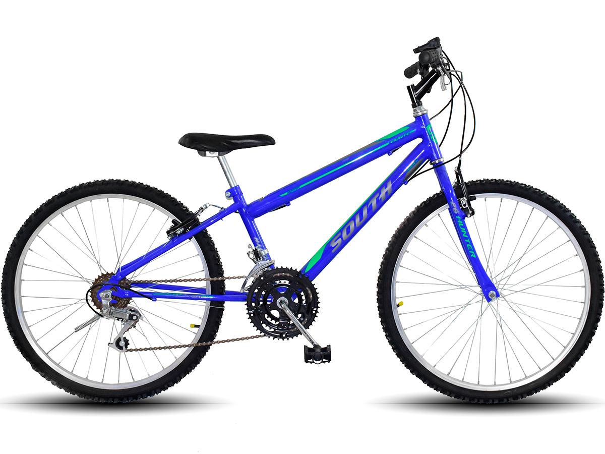 Bicicleta Aro 24 South 18 Marchas Freio V-brake - Azul