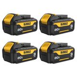 Bateria Dewalt 20v Max 3ah Com Indicador De Carga Led, Pacote Com 4