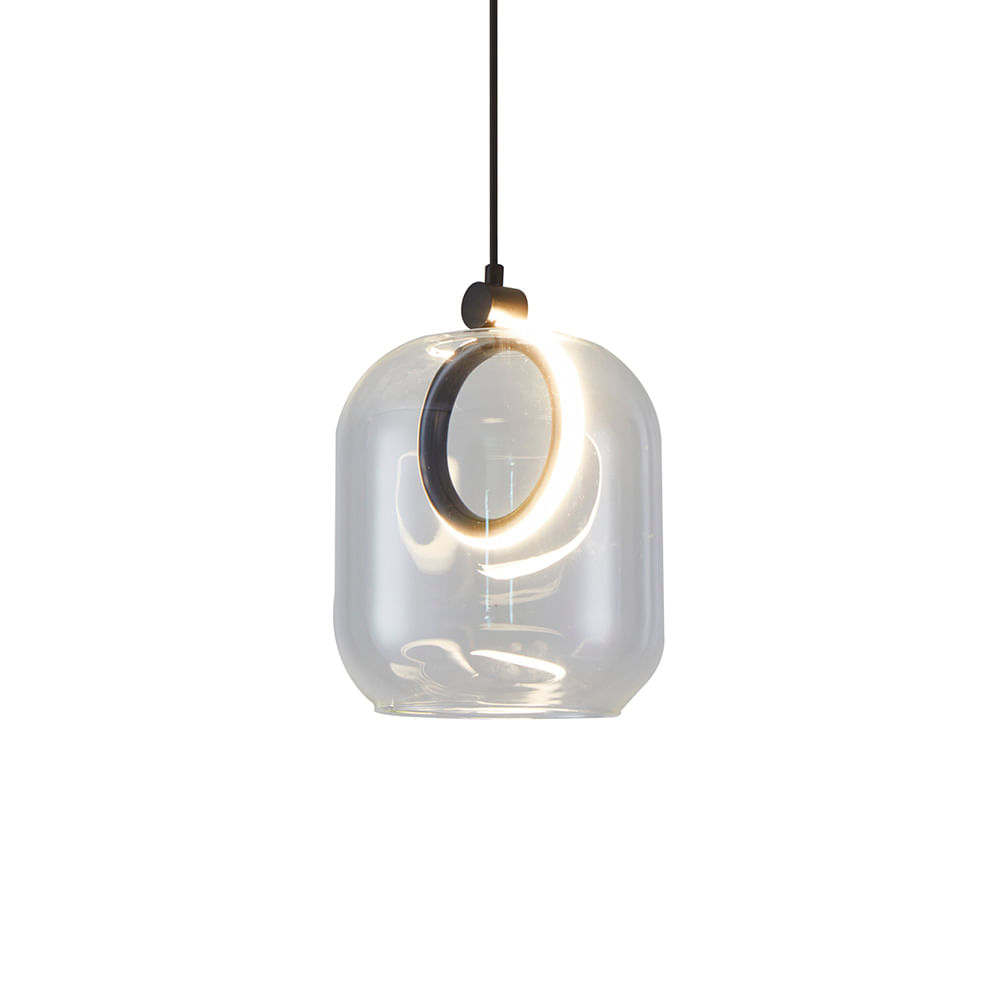 Lustre Pendente Nordecor Ruzo 2792 Cristal / Preto Led Bivolt Cristal / Preto 2792