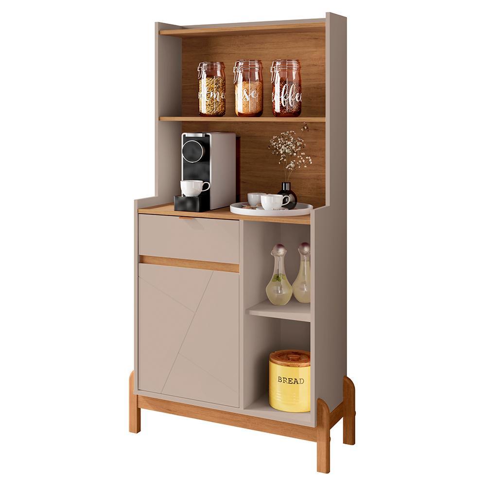 Aparador Cantinho Do Café Bari 1 Porta E 1 Gaveta Off White/cedro - Casa D