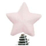 Ponteira De Árvore Natal Estrela Rosa 12cm