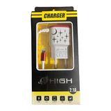 Carregador Fonte 2 Entradas Usb Saída Lightning Carregamento Rápido 2.1a High Charger