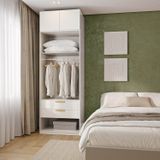 Guarda-roupa Modulado 2 Peças 2 Portas Jade Cabecasa Madeiramadeira Branco Fosco