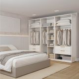 Guarda-roupa Modulado 3 Peças Jade Cabecasa Madeiramadeira Branco Fosco