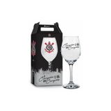 Taça Vinho Vidro 385ml Corinthians Timão Presente Na Caixa