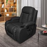 Poltrona Do Papai Com Massagem E Aquecimento Reclinável Miami Balanço Giratória Preto G31 Encantum