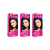 Coloraçao Alta Moda 1.11 Preto Azulado 150g-kit C/3un