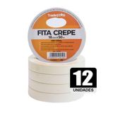 Fita Adesiva Crepe Papel 18mm X 50m C-12 Rolos 18x50