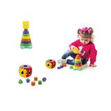 Brinquedo Educativo Urso Mais Cubo Colorido Divertido Formas