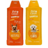 Kit Shampoo Natural + Shampoo Pelos Claros Pet Clean Cães