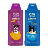 Kit Shampoo 5x1 + Shampoo Neutro Pet Clean Cães Gatos