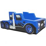 Cama Carro Solteiro Falcon Estofada - Cor Azul Tamanho:solteiro