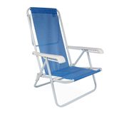 Cadeira de Praia Piscina Reclinável 8 Posições Sannet Mor Cor: Azul