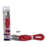 Cabo USB Carregador iPhone 5/6/7 1M Vermelho Icone Mobile